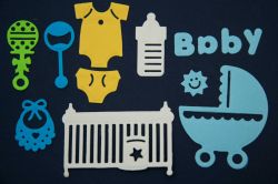 Хартиени елементи "Baby boy" - 13 бр.