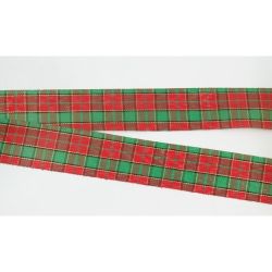 Коледна панделка (каре)  2,50 см - 2 м.