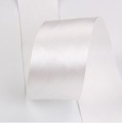 Панделка сатен - Бяло - 10м. №01