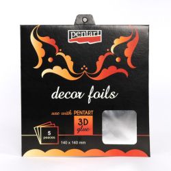 Декоративно фолио - Сребро - 14х14см. - 5бр.