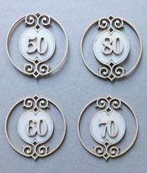 Рамка за годишнина - 50, 60, 70, 80 - 4 бр