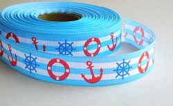 Панделка рипс - Синьо и Бяло Пояс, Котва, Рул - 2,00 м./ 2,50 см