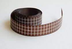 Панделка рипс - Кафяво и бяло каре - 2 м.