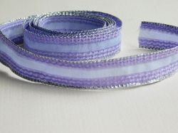 Панделка - Лилаво със сребърен кант ( с метален ръб)