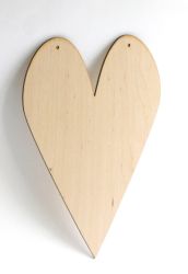 Пано за декорация от шперплат - Сърце - 26,00 х 17,00 см