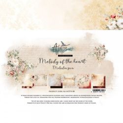 Комплект дизайнерска хартия - MELODY OF THE HEART - 12 двустранни листа