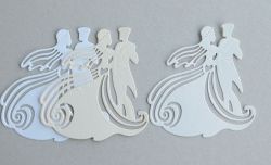 Младоженци - перлен картон - 3 бр.