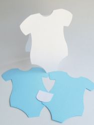 Заготовка за картичка - Детско боди Синьо -  1 бр.