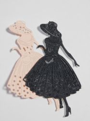Дама с капела - Черен брокат - 2 елемента