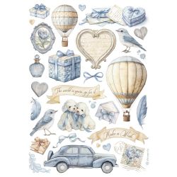 Фина оризова хартия за декупаж 21 x 29.7 cm. TIMELESS