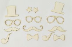 Цилиндър, мустаци , очила - 13 елемента