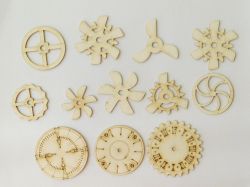 Стиймпънк - зъбни колела, винтове, перки - 12 елемента