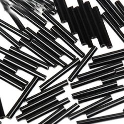 Стъклени Мъниста за нанизване - Черно - 6 мм / 10 гр