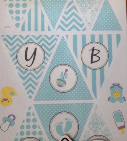 Големи самозалепващи стикери - Знаменца - Baby Boy - 16 елемента