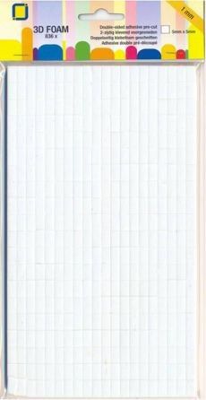 Двойнолепящи квадратчета - 5х5х1мм. - 836 бр.