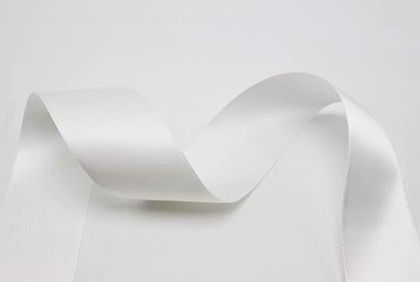 Панделка сатен - Бяло - 10м. №01