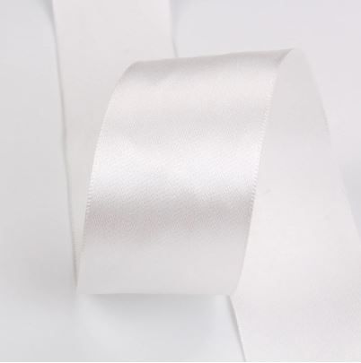Панделка сатен - Бяло - 10м. №01