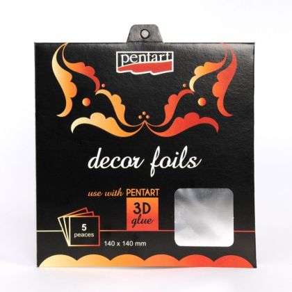 Декоративно фолио - Сребро - 14х14см. - 5бр.