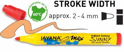 JAVANA SUNNY max - Маркер за текстил 2-4 мм за СВЕТЛА ОСНОВА - Телесен цвят