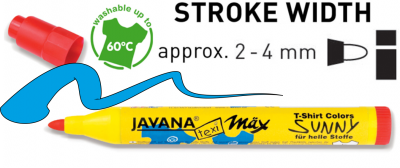 JAVANA SUNNY max - Маркер за текстил 2-4 мм за СВЕТЛА ОСНОВА - Светло синьо