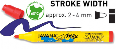 JAVANA SUNNY max - Маркер за текстил 2-4 мм за СВЕТЛА ОСНОВА - Синьо