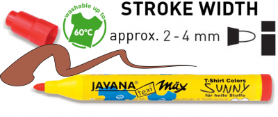 JAVANA SUNNY max - Маркер за текстил 2-4 мм за СВЕТЛА ОСНОВА - Кафяво