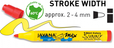 JAVANA SUNNY max - Маркер за текстил 2-4 мм за СВЕТЛА ОСНОВА -  Флуорисцент жълто