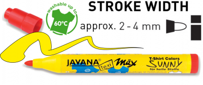 JAVANA SUNNY max - Маркер за текстил 2-4 мм за СВЕТЛА ОСНОВА - Жълто