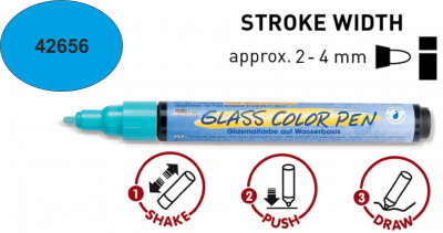 GLASS COLOR PEN - Маркер за стъкло - Светло син
