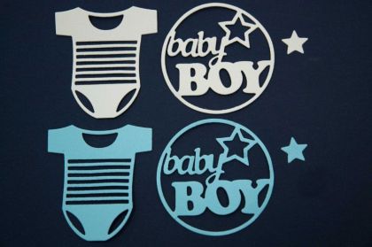 Хартиени елементи "Baby boy" - 8бр.