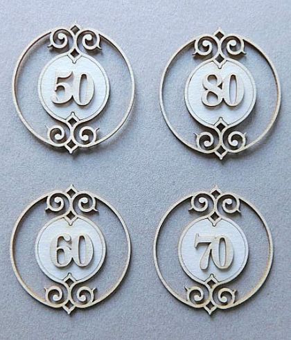 Рамка за годишнина - 50, 60, 70, 80 - 4 бр