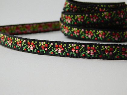 Ширит - Черно  на розички -0,80 см - 2.00 м.