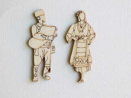 Момък и мома - гравирани - 2 елемента