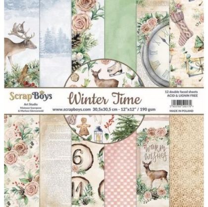 Дизайнерска хартия -  WINTER TIME - 12 листа