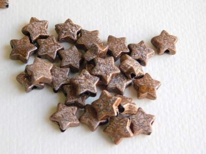Мъниста - Бронз звездички - 30 бр