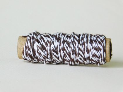 Усукан конец- Бяло и кафяво - 10 м / 1,5 мм