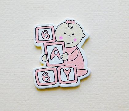 Елемент за декорация от дърво - Baby Girl - 1бр