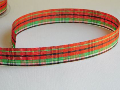 Коледна панделка (каре)  2,50 см - 5 м.