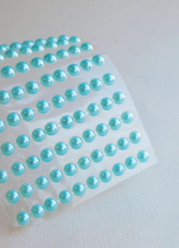 Полусферични перли - Тюркоаз - 120 бр.