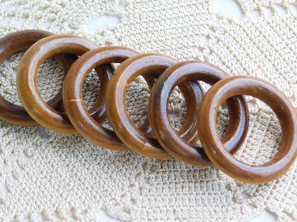 Дървена халка Кафяво лак - 3,50 см - 1 бр.