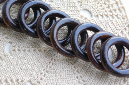 Дървена халка Тъмно Кафяво лак - 4,00 см - 1 бр.