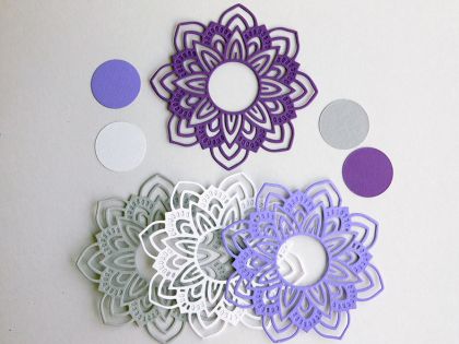 Рамки Цвете - Лилав микс -  4 броя