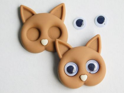 Кафява лисичка с мърдащи очички - 2 бр.