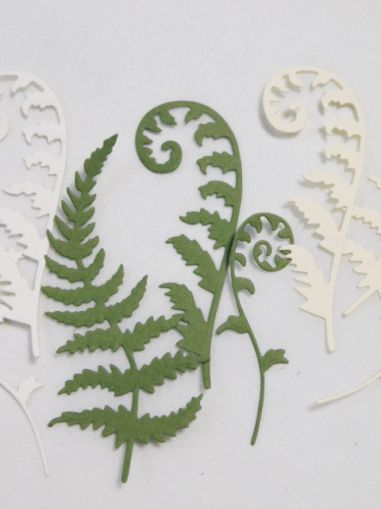 Елементи от хартия - Папрат - 12 елемента