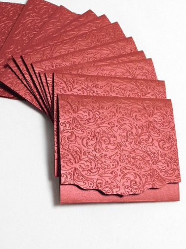 Перлени Релефни заготовки за картички - Red Lacquer - 1бр.