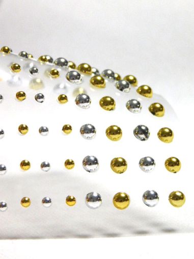 Полусферични перли - Злато и Сребро - 108 бр.
