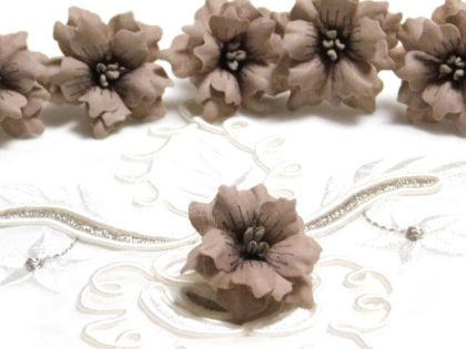 Ръчно изработени цветя от плат - Капучино - 1 бр.