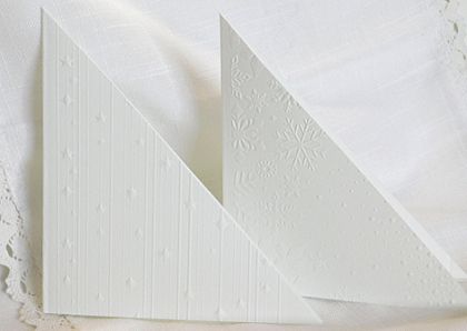 Релефни Заготовки за картички - Триъгълни Бяла Зима - 6 бр.