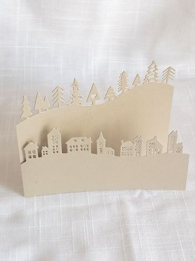 Заготовка за картичка Zig-ZAg 2 - Пясък перла - Зимен град - 1 бр.