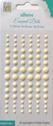 Полусферични перли - Емайлни точки Ivory - 84 бр